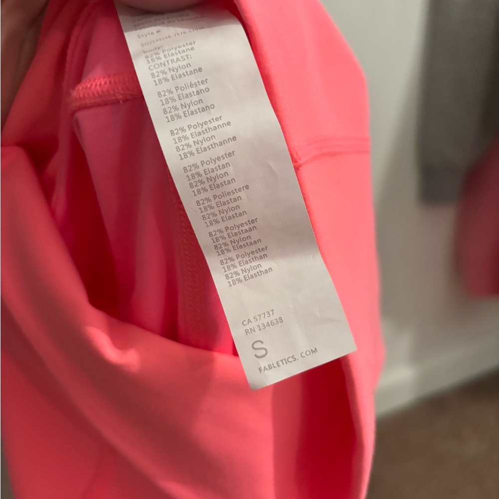 Fabletics Neon Pink Bike Shorts - Picture 3 of 3